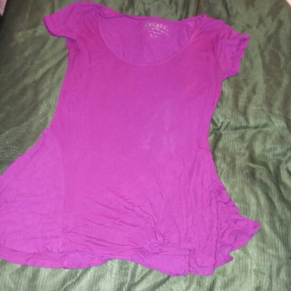 Hot Pink flowy short sleeved blouse by Decree, small - Picture 1 of 2